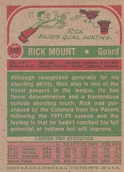 1973-74 Topps #192 Rick Mount Back