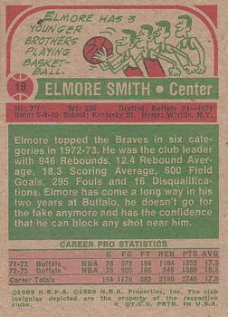 1973-74 Topps #19 Elmore Smith Back