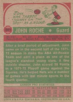 1973-74 Topps #201 John Roche Back