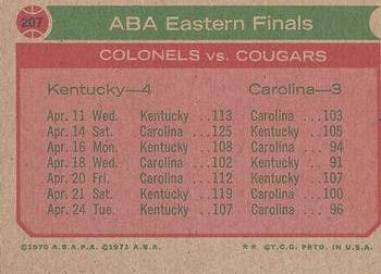 1973-74 Topps #207 Eastern Finals Back