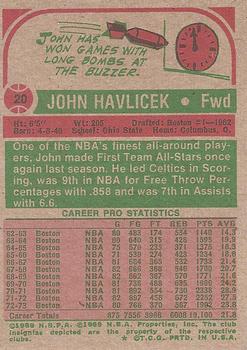 1973-74 Topps #20 John Havlicek Back