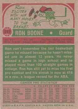 1973-74 Topps #217 Ron Boone Back