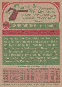 1973-74 Topps #223 Gene Moore Back