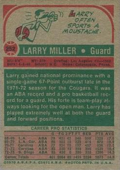1973-74 Topps #252 Larry Miller Back