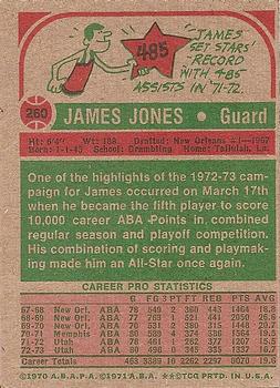 1973-74 Topps #260 James Jones Back