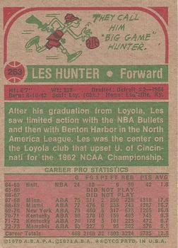 1973-74 Topps #263 Les Hunter Back