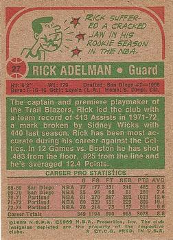 1973-74 Topps #27 Rick Adelman Back