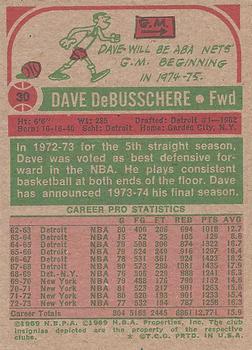 1973-74 Topps #30 Dave Debusschere Back