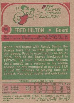 1973-74 Topps #36 Fred Hilton Back