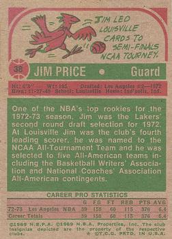 1973-74 Topps #38 Jim Price Back