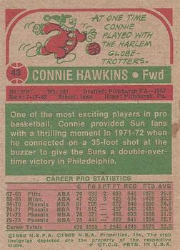 1973-74 Topps #43 Connie Hawkins Back