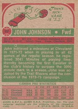 1973-74 Topps #47 John Johnson Back