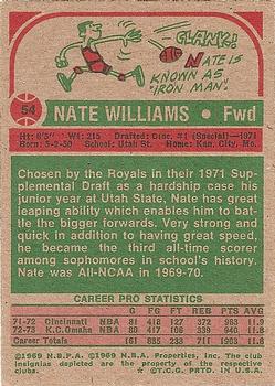 1973-74 Topps #54 Nate Williams Back