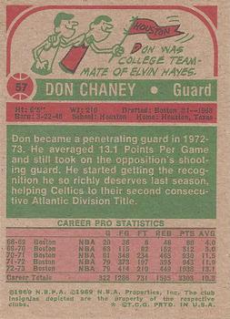 1973-74 Topps #57 Don Chaney Back