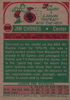 1973-74 Topps #259 Jim Chones Back