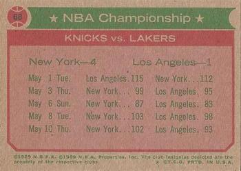 1973-74 Topps #68 Knicks Champs Back