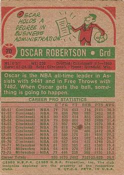 1973-74 Topps #70 Oscar Robertson Back