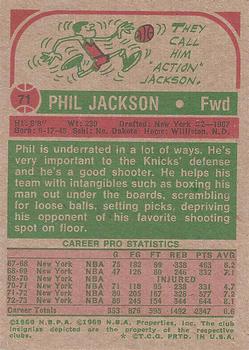 1973-74 Topps #71 Phil Jackson Back