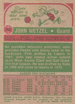 1973-74 Topps #72 John Wetzel Back