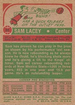1973-74 Topps #85 Sam Lacey Back