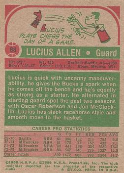 1973-74 Topps #88 Lucius Allen Back