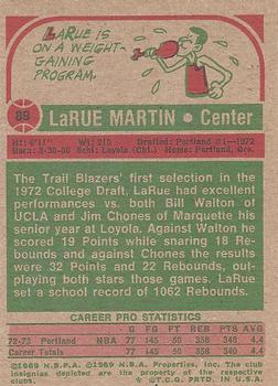 1973-74 Topps #89 Larue Martin Back