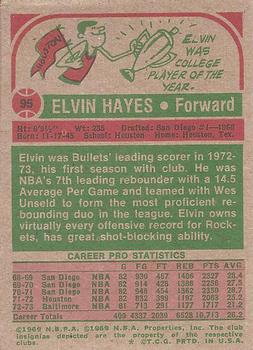 1973-74 Topps #95 Elvin Hayes Back