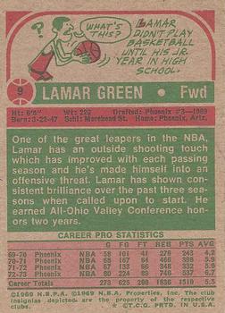 1973-74 Topps #9 Lamar Green Back