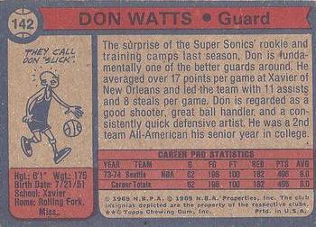 1974-75 Topps #142 Don Watts Back