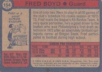 1974-75 Topps #154 Fred Boyd Back