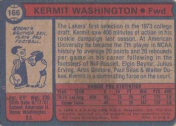 1974-75 Topps #166 Kermit Washington Back