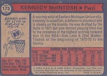 1974-75 Topps #173 Kennedy McIntosh Back