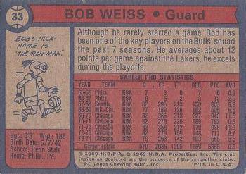 1974-75 Topps #33 Bob Weiss Back