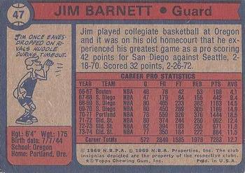 1974-75 Topps #47 Jim Barnett Back