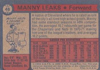 1974-75 Topps #48 Manny Leaks Back