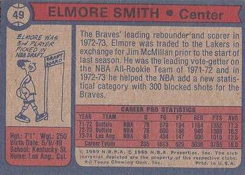 1974-75 Topps #49 Elmore Smith Back