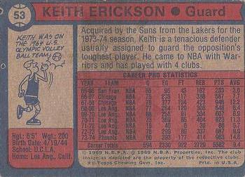 1974-75 Topps #53 Keith Erickson Back