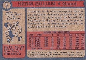 1974-75 Topps #5 Herm Gilliam Back