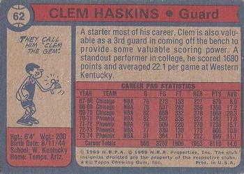 1974-75 Topps #62 Clem Haskins Back