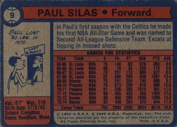 1974-75 Topps #9 Paul Silas Back