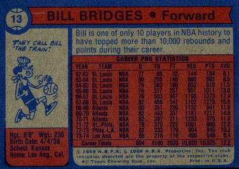 1974-75 Topps #13 Bill Bridges Back