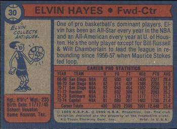 1974-75 Topps #30 Elvin Hayes Back