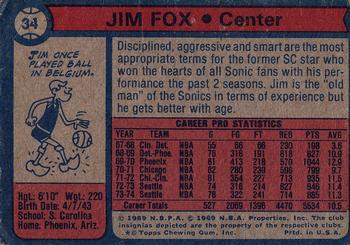 1974-75 Topps #34 Jim Fox Back