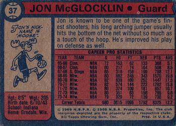 1974-75 Topps #37 Jon McGlocklin Back