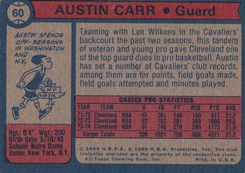 1974-75 Topps #60 Austin Carr Back