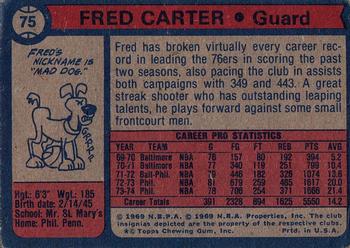 1974-75 Topps #75 Fred Carter Back