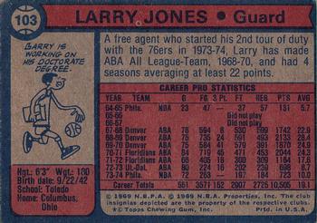 1974-75 Topps #103 Larry Jones Back