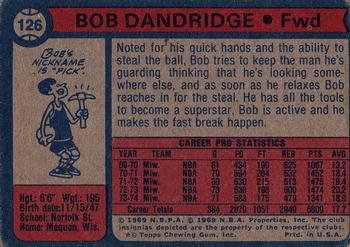 1974-75 Topps #126 Bob Dandridge Back
