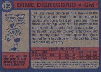 1974-75 Topps #135 Ernie DiGregorio Back