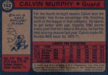 1974-75 Topps #152 Calvin Murphy Back